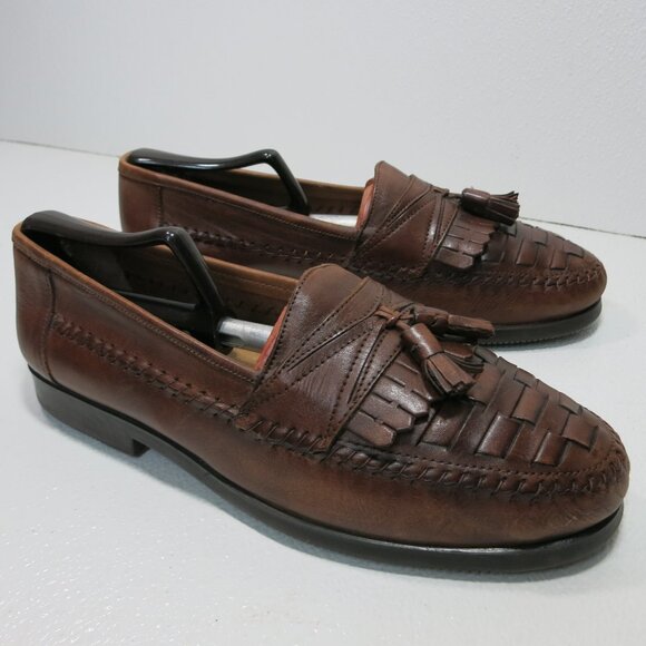 Giorgio Brutini Oil Tanned Leather Weaved Footwear Men\'s Dress Shoes Size 10.5 M